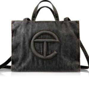 Gently used Medium Black Denim Telfar bag